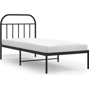 VidaXL-Bedframe-met-hoofdbord-metaal-zwart-90x200-cm