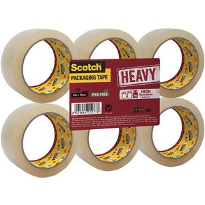 Scotch verpakkingsplakband Heavy, ft 50 mm x 66 m, transparant, pak van 6 stuks