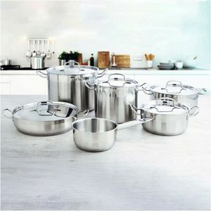 AZZERO QD Kookpan 24 x 11,5 cm - Staal - Handgrepen van staal - Goede warmteverdeling - Geschikt voor alle kookplaten
