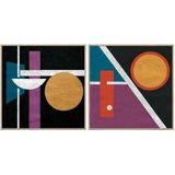 Schilderij DKD Home Decor 83 x 4,5 x 83 cm Abstract Modern (2 Stuks)