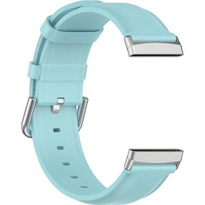 bandje geschikt voor Fitbit Versa 3 - Tailed Leren - Lichtblauw