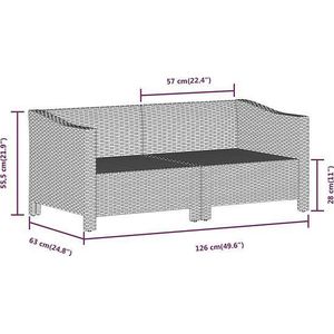 VidaXL Loungeset 2-delig met Kussens - Poly Rattan Grijs