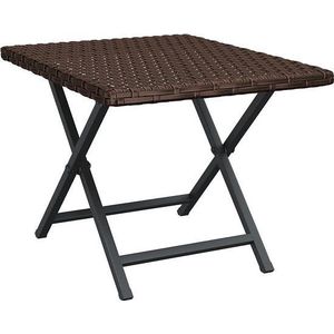 VidaXL Tafel Inklapbaar 45x35x32 cm Poly Rattan Bruin