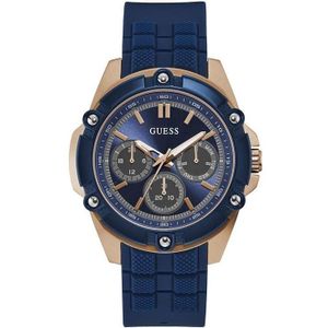 Guess - W1302G4 - Mannen - Horloge - Siliconen - Blauw - 47 mm