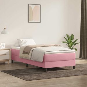 Boxspring zonder matras fluweel roze 90x220 cm