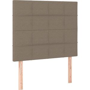 vidaXL - Hoofdborden - 2 - st - 90x5x78/88 - cm - stof - taupe