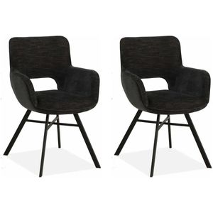 MX Sofa Eetkamerstoel Mercury - Black (set van 2 stoelen)