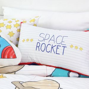 Happy Friday Cushion cover Space rocket 50x30 cm Multicolor