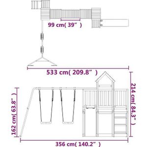 VidaXL Speelhuis massief douglashout