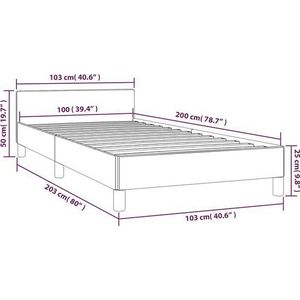 VidaXL Bedframe met Hoofdbord Kunstleer Grijs 100x200 cm