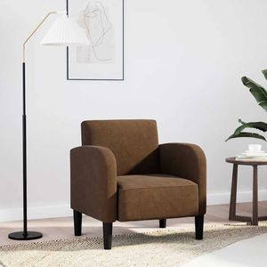 Fauteuil met armleuningen 54 cm kunstleer bruin