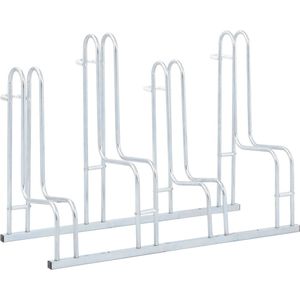 vidaXL - Fietsenstandaard - voor - 4 - fietsen - vrijstaand - gegalvaniseerd - staal