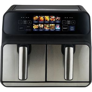 ProfiCook PC-FR 1287 H Dubbel 8 l Vrijstaand 2200 W Heteluchtfriteuse Zwart, Roestvrijstaal