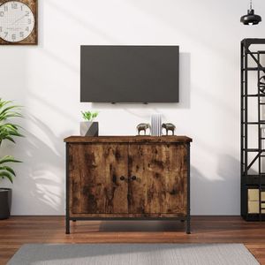 vidaXL-Tv-meubel-met-deuren-60x35x45-cm-bewerkt-hout-gerookt-eiken