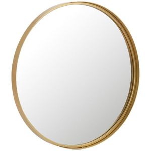 J-Line spiegel Rond Hoge Rand - metaal/glas - goud - small