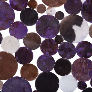 SORGUN - Laagpolig vloerkleed - Multicolor - 140 cm - Koeienhuid leer