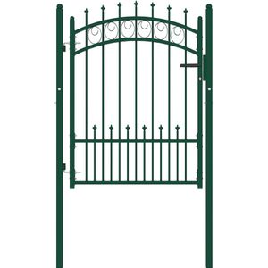 vidaXL - Poort - met - speerpunten - 100x125 - cm - staal - groen