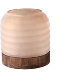 PTMD Vaas Yana - 20x20x20 cm - Glas - Bruin