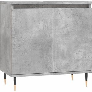 VidaXL Badkamerkast 58x33x60 cm - Bewerkt Hout Betongrijs