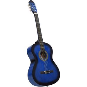 vidaXL - Gitaar - klassiek - beginner - 4/4 - 39" - lindenhout - blauw