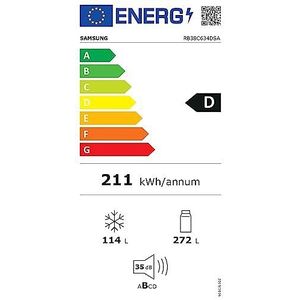 Samsung RB38C634DSA, No Frost (koelkast), SN-T, 8 kg/24u, D, Vers zone compartiment, Roestvrijstaal