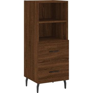 vidaXL - Dressoir - 34,5x34x90 - cm - bewerkt - hout - bruin - eikenkleur