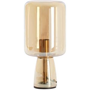 Light & Living Tafellamp Glas Amber-Goud Lotta Ø 16 x 32cm