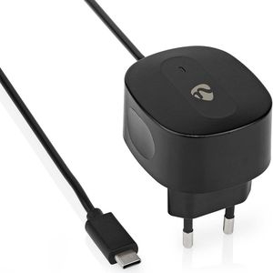 Wandoplader | 3,0 A | Vaste kabel | USB-C | Zwart Nedis