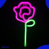 Neon Lamp - Roos - Incl. 3 Batterijen - 28 x 14 cm