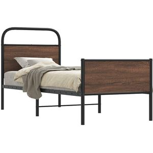 Bedframe zonder matras bewerkt hout bruin eikenkleur 80x200 cm