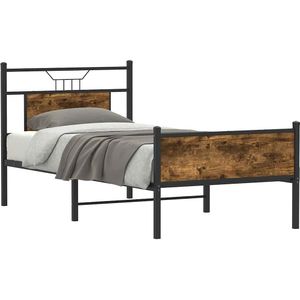 Bedframe zonder matras hout gerookt eikenkleurig 90x200 cm