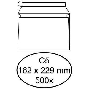 500 Witte zelfklevende enveloppen C5 162 x 229 mm