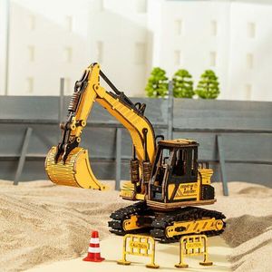 Robotime Excavator TG508K - 3D puzzel - Houten bouwpakket - Knutselen - Miniatuur