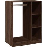 vidaXL - Kledingkast - 77x48x102 - cm - bewerkt - hout - bruin - eikenkleurig