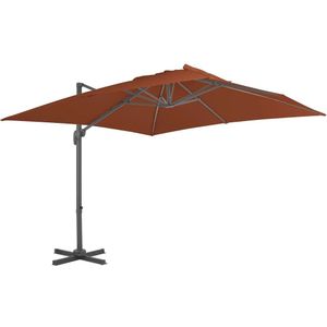 VidaXL Zweefparasol Aluminium Paal 400x300 cm Terracottakleurig