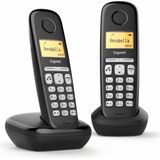 Gigaset A220 Duo v2 - Duo DECT telefoon - Simpel in gebruik - Makkelijke bediening door het menu - Duidelijk leesbaar scherm - Zwart