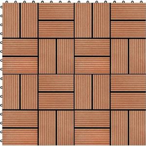 VidaXL Terrastegels 30x30 cm 1 m² HKC Teakkleur 11 st 