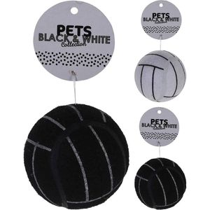 Pets Black and Wit Collection Honden Speelgoed-Bal 7.5 cm Assorti