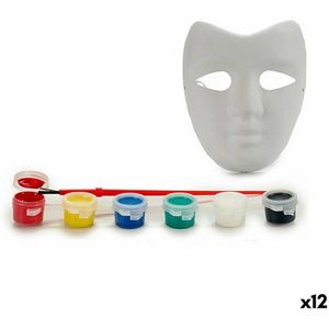 Knutselset Masker Wit Plastic (12 Stuks)