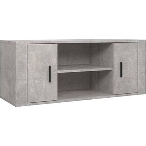 VidaXL TV-meubel 100x35x40 cm - Bewerkt Hout - Betongrijs