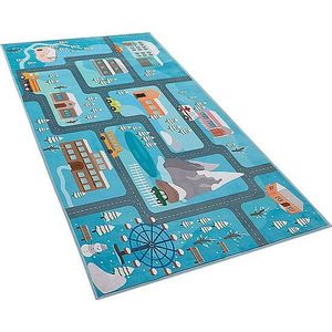 KIGI - Kindervloerkleed - Blauw - 80 x 150 cm - Polyester