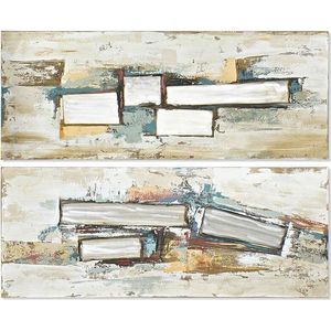 Schilderij DKD Home Decor 150 x 3 x 60 cm Abstract Loft (2 Stuks)