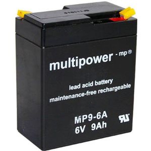 Multipower lood-zuur batterij MP9-6A, HPS-682F, FG10801, WP9-6A batterij