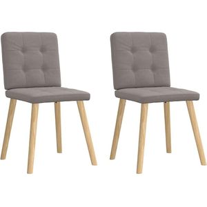 Eetkamerstoelen draaibaar 2 st stof taupe