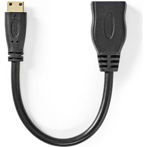 High Speed HDMI-kabel met Ethernet | HDMI-mini-connector - HDMI female | 0,2 m | Zwart Nedis