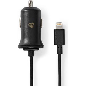 Auto-oplader | 2,4 A | Vaste Lightning kabel | Apple MFi gecertificeerd | Zwart Nedis