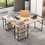 Coast Bureau L-vorm - Omkeerbaar hoekbureau met 4 planken - 242 x 60 x 75 cm