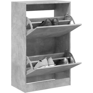 Schoenenkast 60x34x96,5 cm bewerkt hout betongrijs