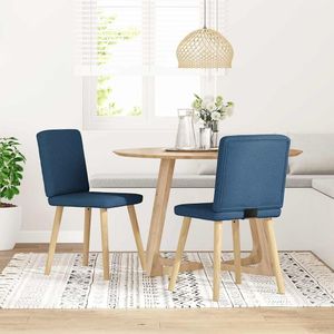 Eetkamerstoelen 2 st stof blauw