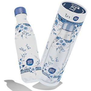 IZY Drinkfles - Delfts Blauw - Faience - Waterfles - Thermosbeker - RVS - 12 uur warm - 500 ml